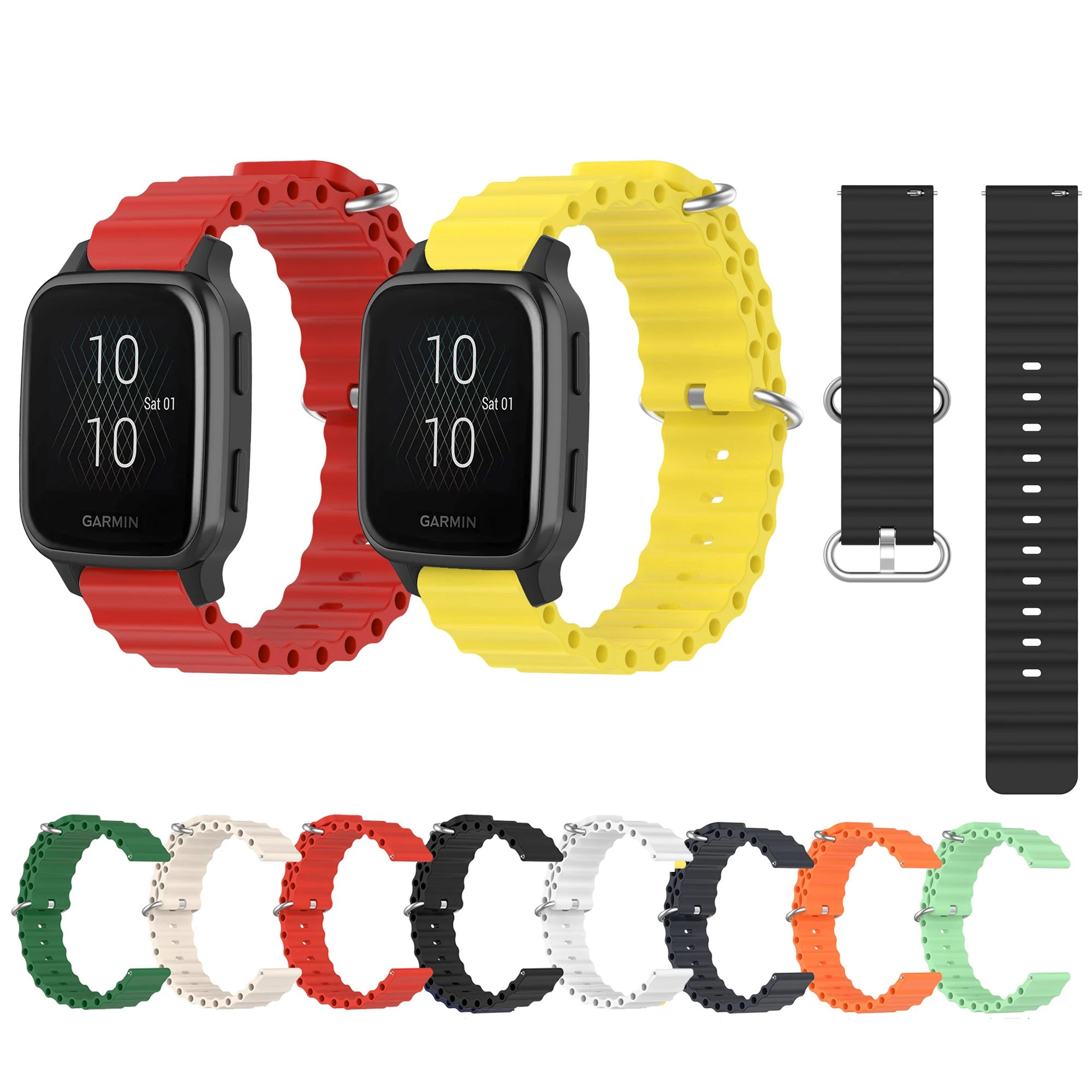 

20mm Ocean Silicone Strap Band For Garmin Venu Sq 2 /venu2 plus Bracelet Sport Wristband