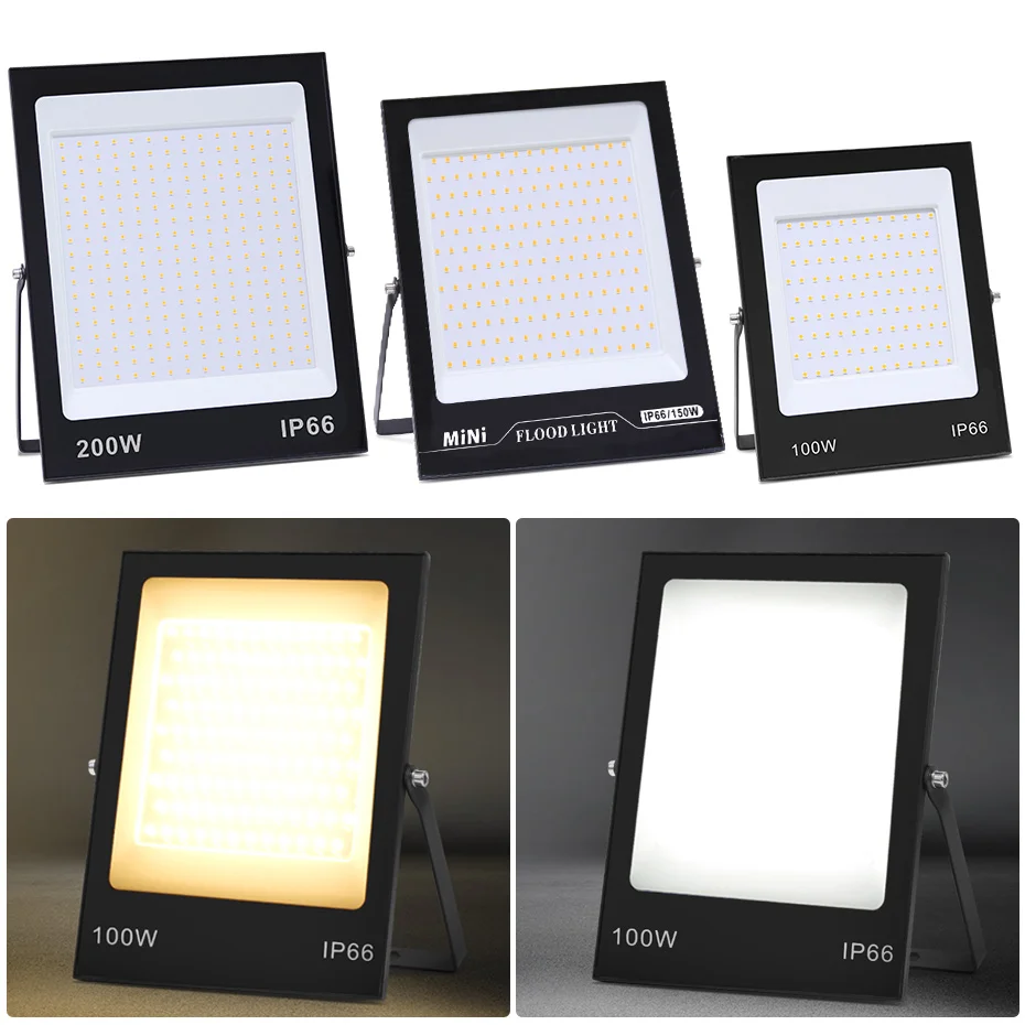

220V LED Floodlight Reflector 10W 20W 30W 50W 100W 150W 200W Spotlight Waterproof IP66 Outdoor Projector Lighting Wall Lights