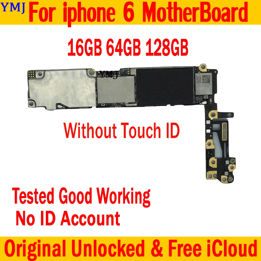 

Original Motherboard For iPhone 6 Clean Icloud Motherboard Tested Good for iPhone 6 Logic Board With/ Without Touch ID Mainboard