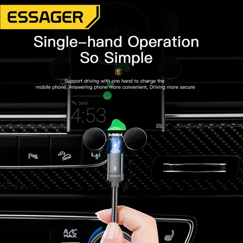 Магнитный зарядный кабель Essager 60 Вт, кабель USB C к типу C, 3A PD, быстрая зарядка для IPhone 14 13 Samsung, провод зарядного устройства для ноутбука