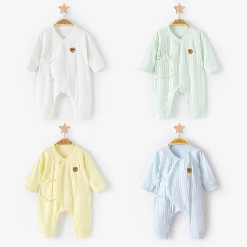 

Newborn Infant Baby Thin climbing suit Boy Girl Spring and summer suit Bodysuit Summer Striped Casual Solid Outfits Clothes