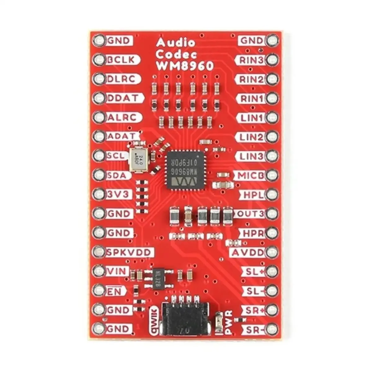 Фото (DT37) BOB-21250 Аудиокодек WM8960 Qwiic I2S Стереоаудиомодуль, плата для разработки усилителя для наушников и колонок №4