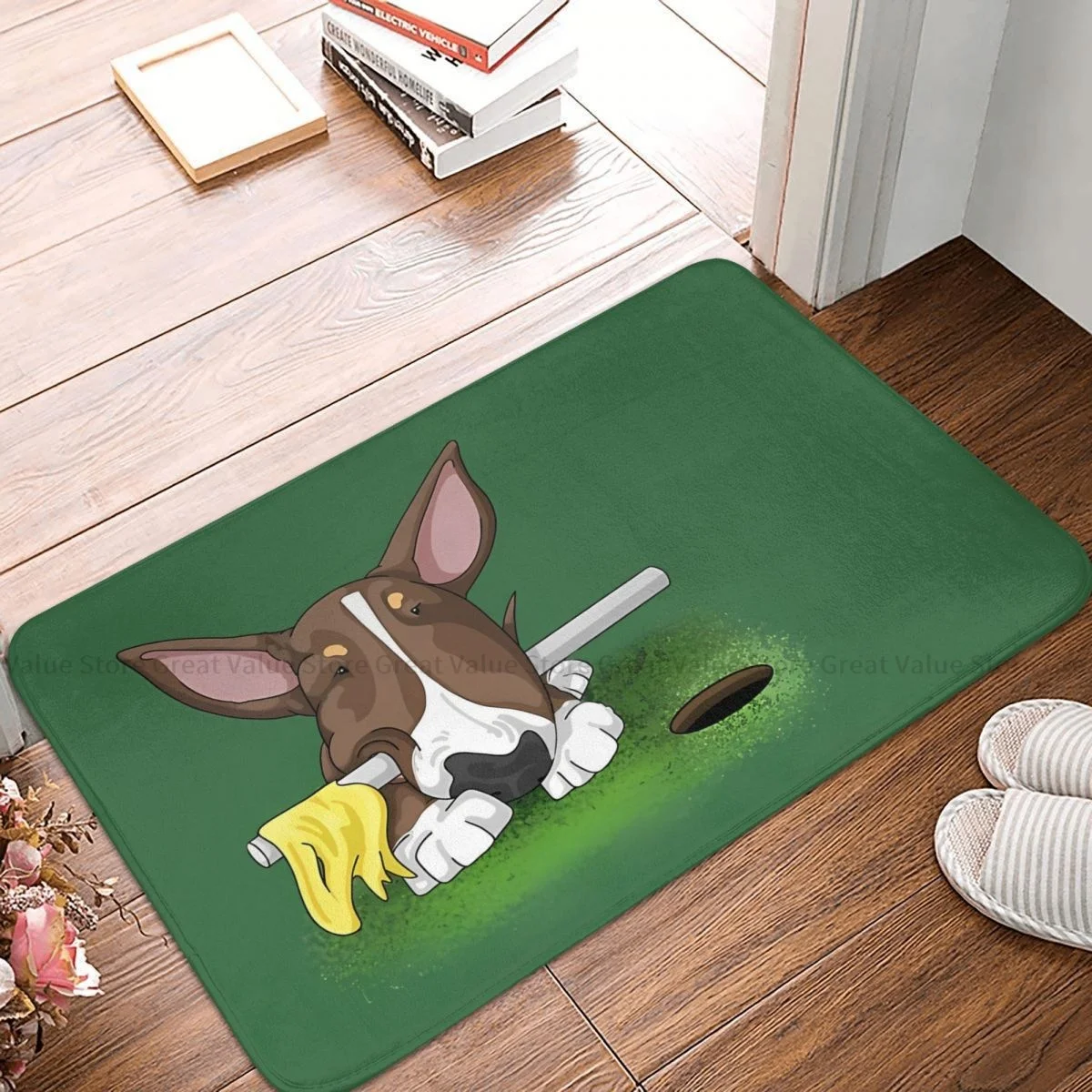 

English Bull Terrier Dog Animal Non-slip Doormat Mini BullTerrier Golf Living Room Bedroom Mat Prayer Carpet Home Pattern Decor