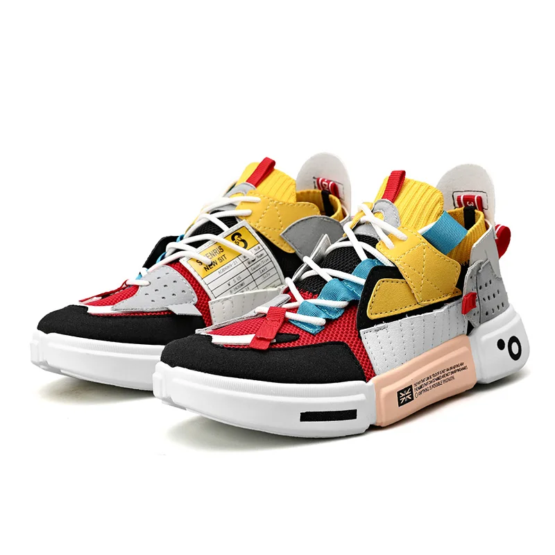 

2023 Autumn Mesh Shoes Men Vulcanized Shoes New High Top Sneakers Anime Shoes Plus Size Male Comfortable Light Soft Running Shoe