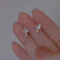 2022 new trend gold color cute koi crystal zircon stud earrings for women korea fashion charm wedding jewelry gifts