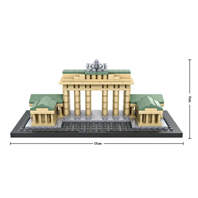 Фото Миниатюрная 3D-модель Берлинских Ворот Бранеберг (Германия) от Loz World Famous Architecture, конструктор для самостоятельной сборки, игрушки для детей №3