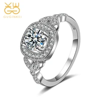 guginkei fashion simple luxury zircon rings for women party wedding engagement jewelry 925 sterling silver ring gift