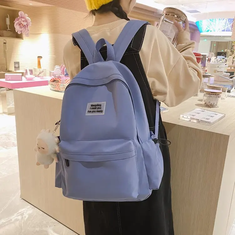 

Cute Canvas Backpacks Shoulder Bags for Women 2022 New School Book Bag for Girls Large Capacity Casual Letters Backpack