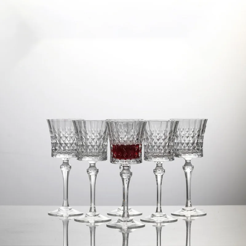 

European-style High-end Luxury Love Diamond Crystal High-footed Red Wine Glass Champagne Glass Wine Glass Decanter Set