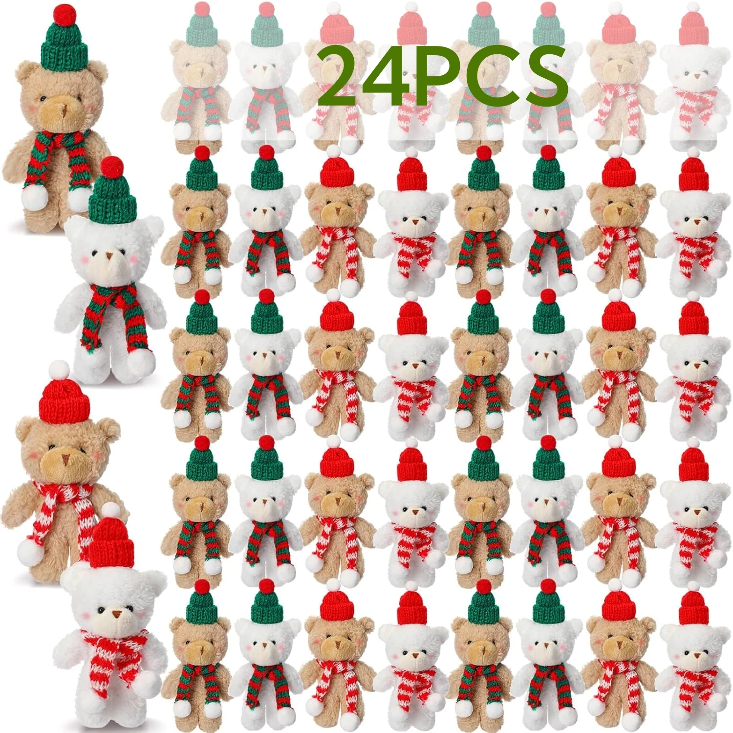 

12-60 шт., рождественские мягкие игрушки, мини-плюшевые мишки, оптом, рождественские плюшевые игрушки для рождественской вечеринки, украшения для рождественской елки