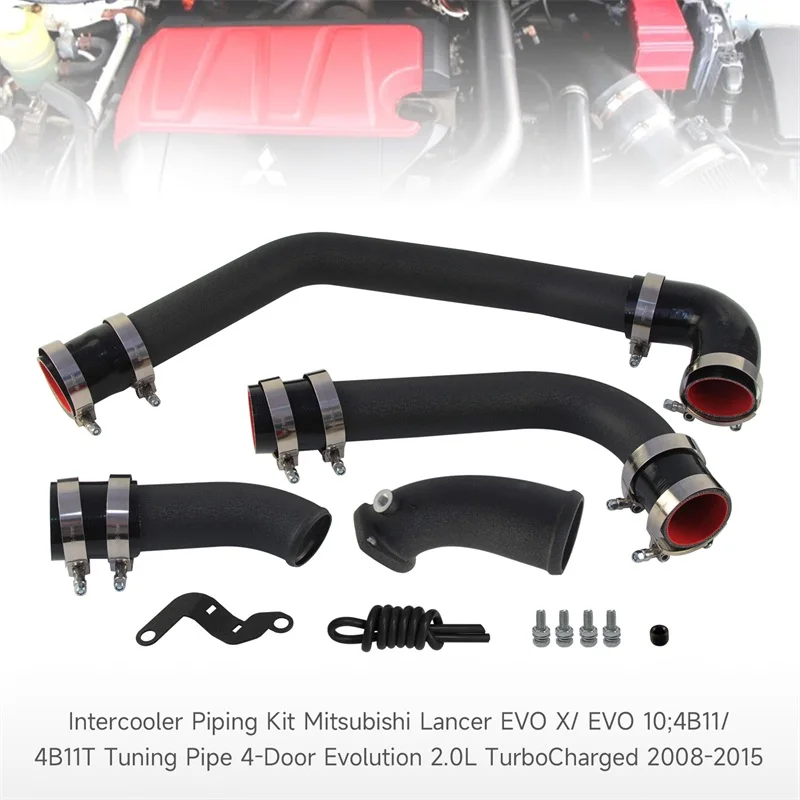 

Переднее Крепление, интеркулер, полные плоские трубы для Mitsubishi Lancer EVO X 4B11 2.0L с турбонаддувом 2008-2015