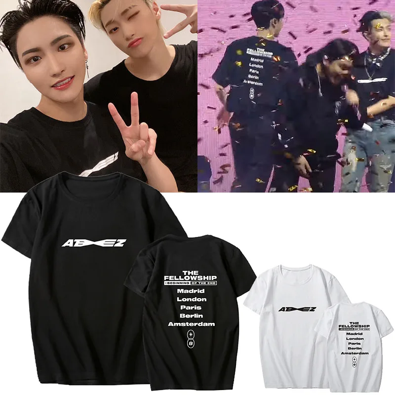 

Корейская мода 2022, футболка с надписью «Follow Ship K-pop» для концертов, Мужская/женская футболка с коротким рукавом, уличная одежда K-Pop Kpop
