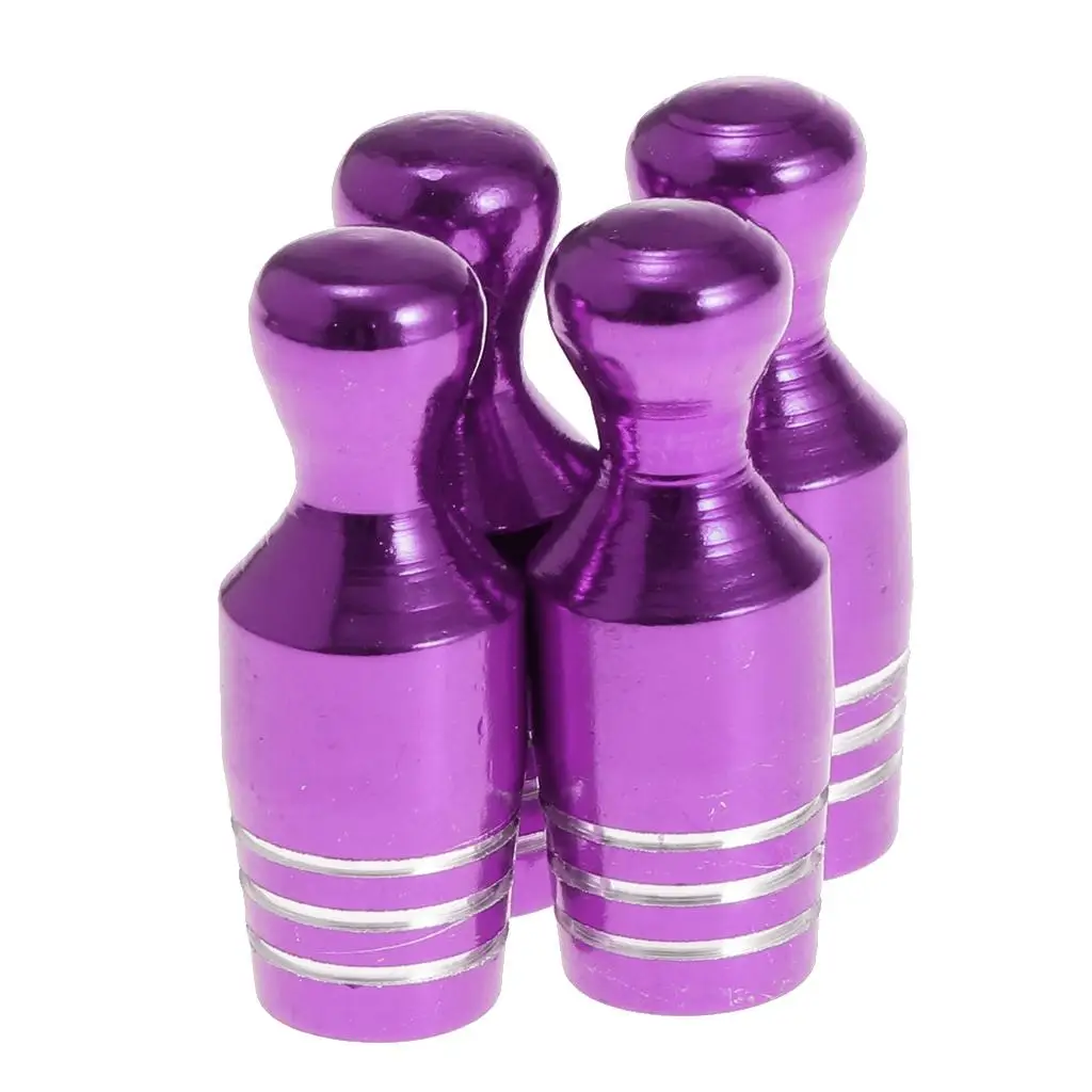 

4x Bowling Type Motor Car Wheel Tire Air Valve Stems s Purple
