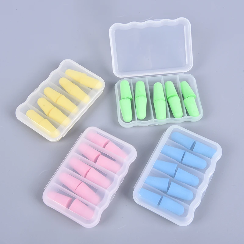 

5Pairs Soft Foam Ear Plugs Washable Noise Stopping Earplugs Noise Reduction For Travel Sleeping pink good sleep helper