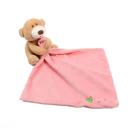 

Cute Baby Bear Infant Towel Kids Comforter Smooth Soft Blanket Toy Infant Newborn Appease Playmate Plush Stuffed Washable Towels