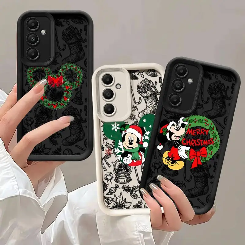 Disney Mickey Mouse Christma phone case for Samsung Galaxy A54 A53 A34 A23 A16 A12 A52 A32 A35 A14 tpu funda waterproof caso