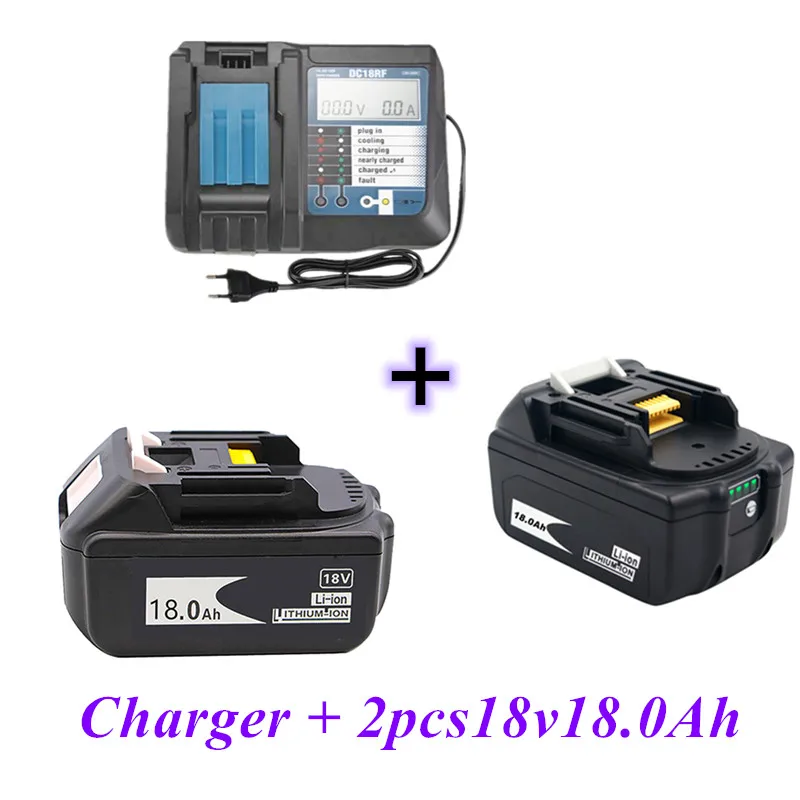 

Originele BL1860 Oplaadbare Batterij 18 V 18000Mah Lithium Ion Voor Makita 18 V Batterij BL1840 BL1850 BL1830 BL1860B +4ACharger