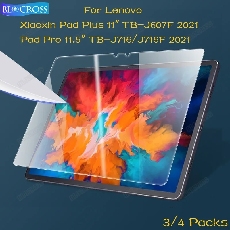 

3/4PCS Tempered Glass For Lenovo Xiaoxin Pad Plus 11" TB-J607F / Pad Pro 11.5" TB-J716F 2021 J716 Tablet Screen Protector Film