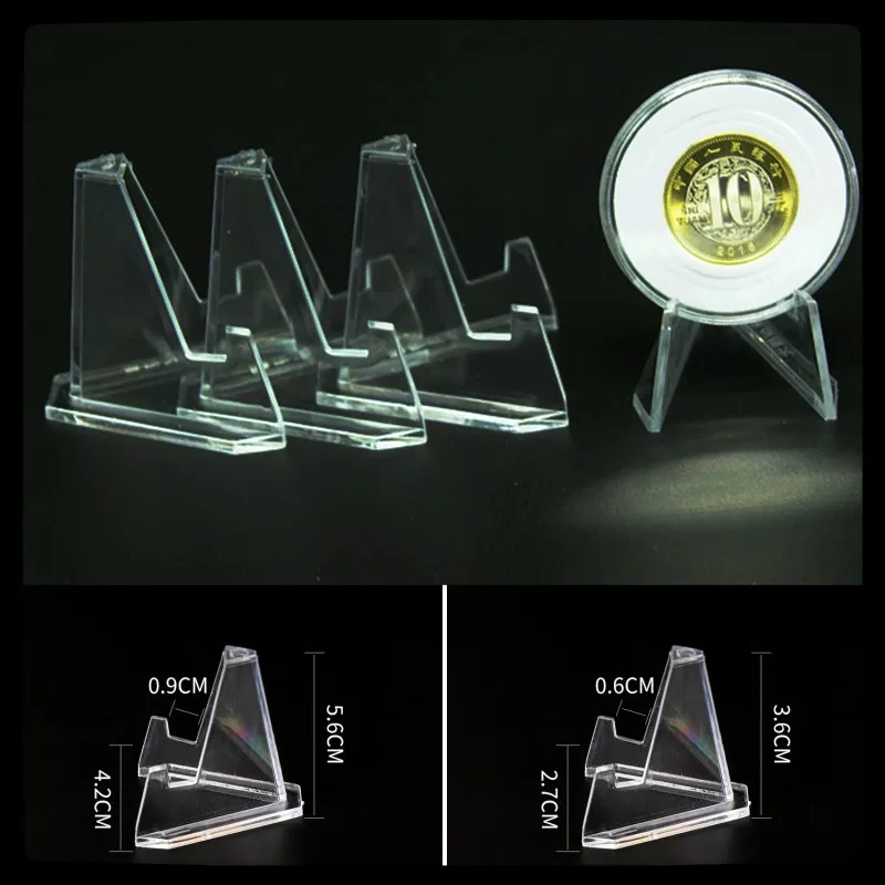 

20Pcs Acrylic Collectibles Coins Easel Medal Badge Holder Card Display Show Stand Jewellery Stand Holder Collectible Coin Frame