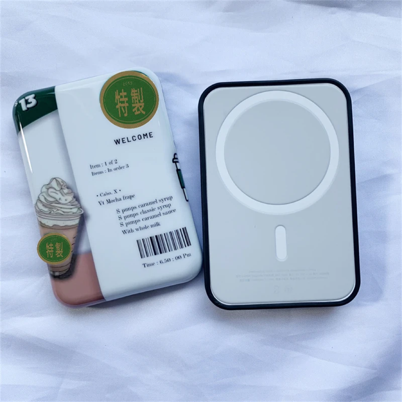 

Coconut Soft Silicone Phone Wireless Charger Adapter Protective Case Cover For Apple MagSafe External Battery Cover Accessories