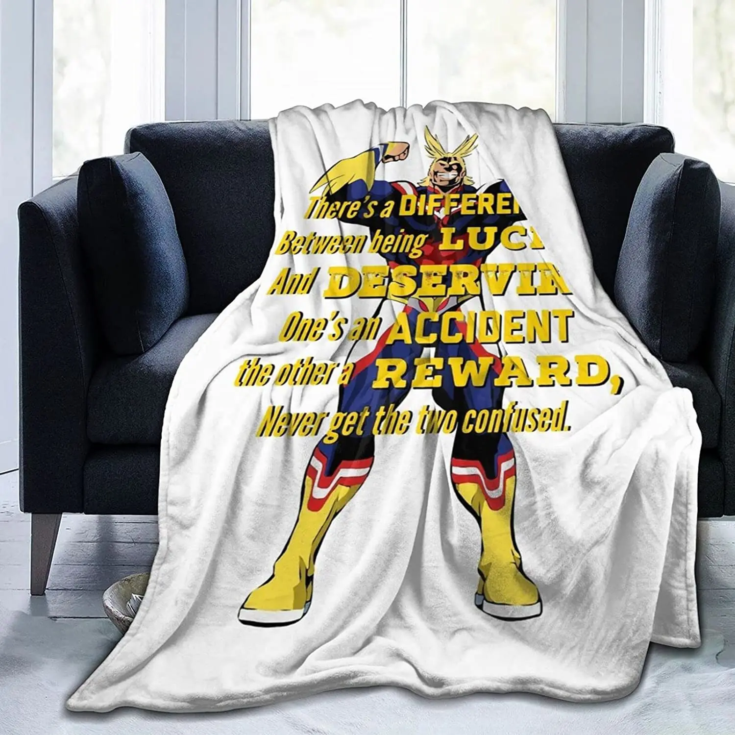

All Might Quote Soft Flannel Blanket Lightweight Fleece Blanket Air Conditioner is Suitable for Bedroom Living Room Sofa