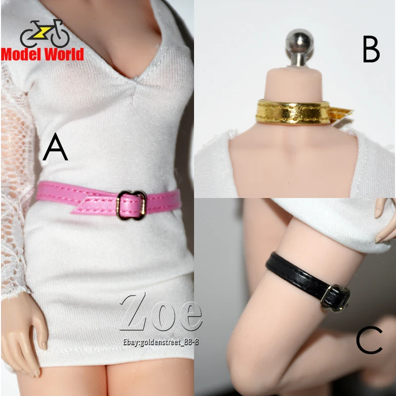 

IN STOCK 1/6 Female soldiers accessories leather belt necklace leg strap fit 12 inches action figure body model