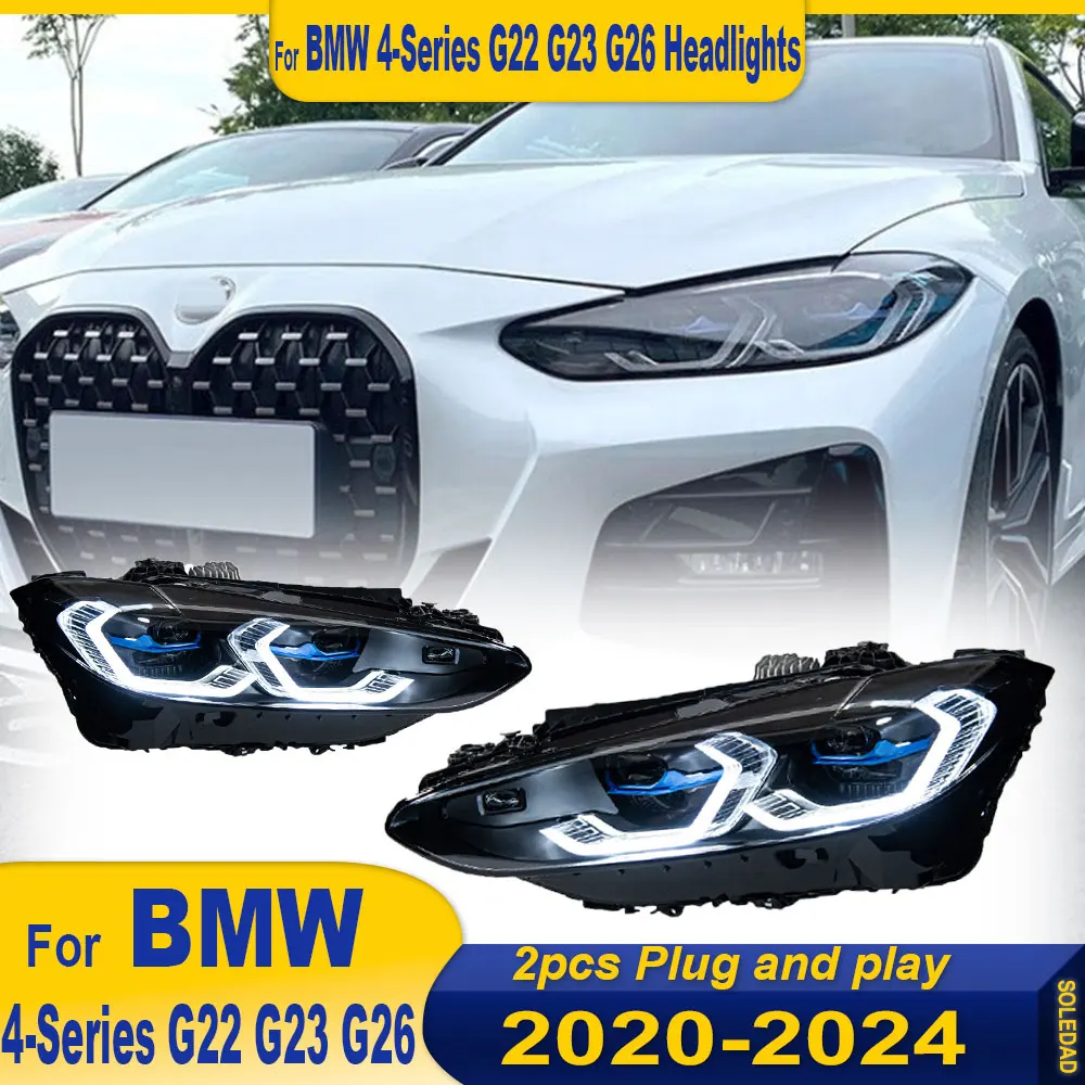 Светодиодные фары для BMW 4 серии G22 G23 G26 2020 2021 2022 2023 2024 динамические указатели