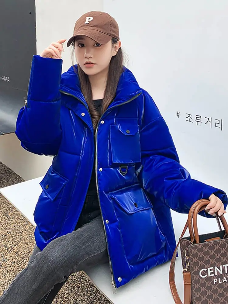 Vielleicht Winter Jacket Women Clothes Stand Collar Down Cotton Padded Coat Students Short Parka Thick Warm Top Casual Outerwear