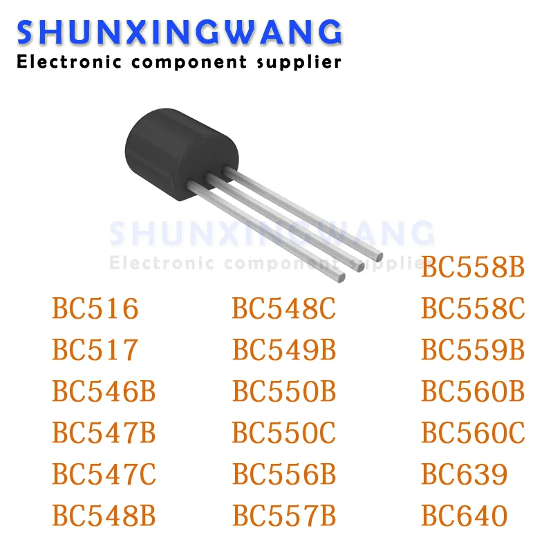 50 шт. BC547C TO-92 BC547 BC516 BC517 BC546B BC547B BC548B BC549B BC550B BC556B BC557B BC558B BC559B BC560B BC639 BC640 BC548C