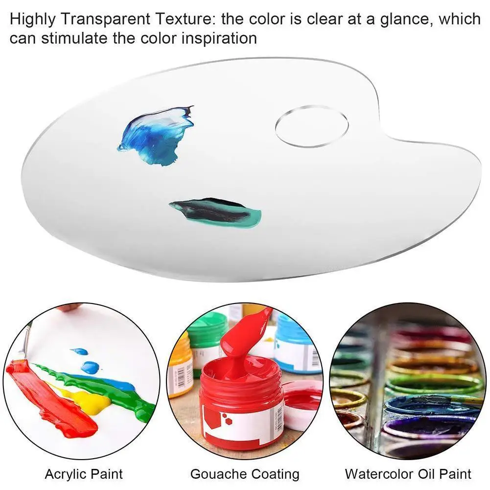 

Acrylic Paint Palette Transparent Tray Gouache Artist Mixing Painting Tool Easy To Painting DIY Art Oil Painting Watercolor Pain