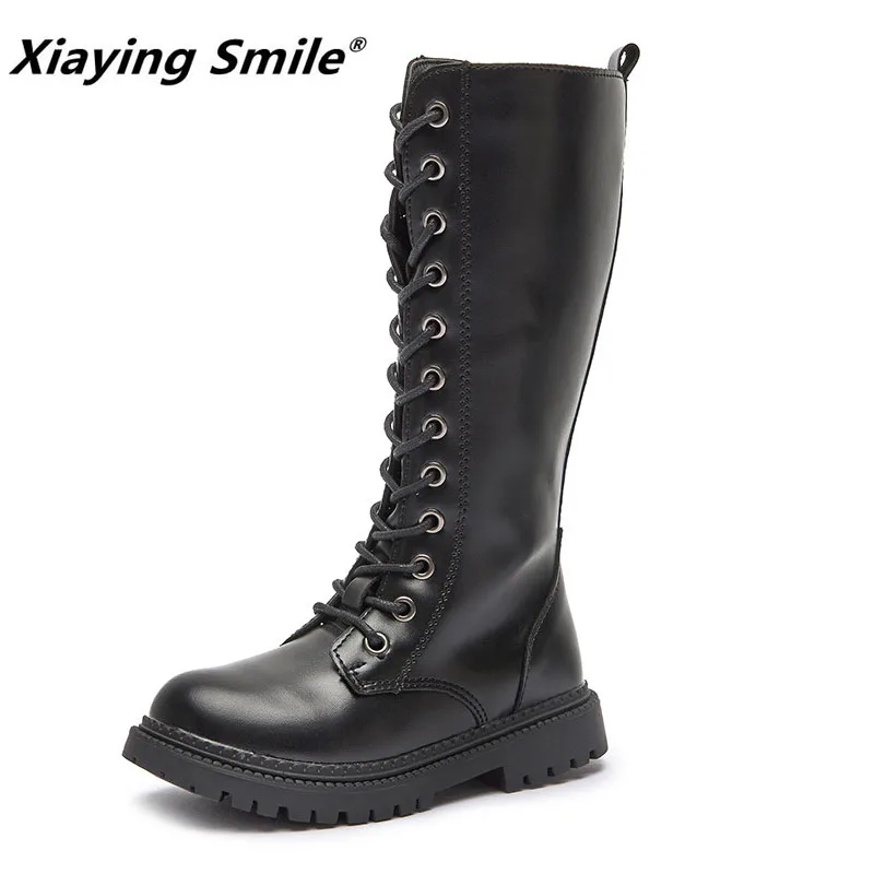 New Winter Warm Boots For Girls Good Quality Waterproof Kids Martin Boots Girls British Style Child Toddler PU Leather Girl Shoe