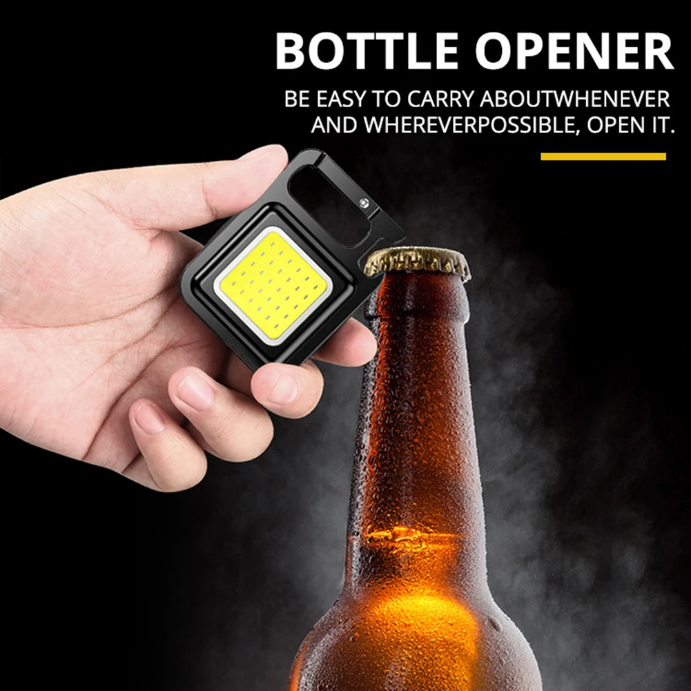 

Powerful Pocket Flashlight Portable USB Rechargeable COB Keychain Light 400LM 4 Lighting Modes Multi-fuction for Outdoor Camping