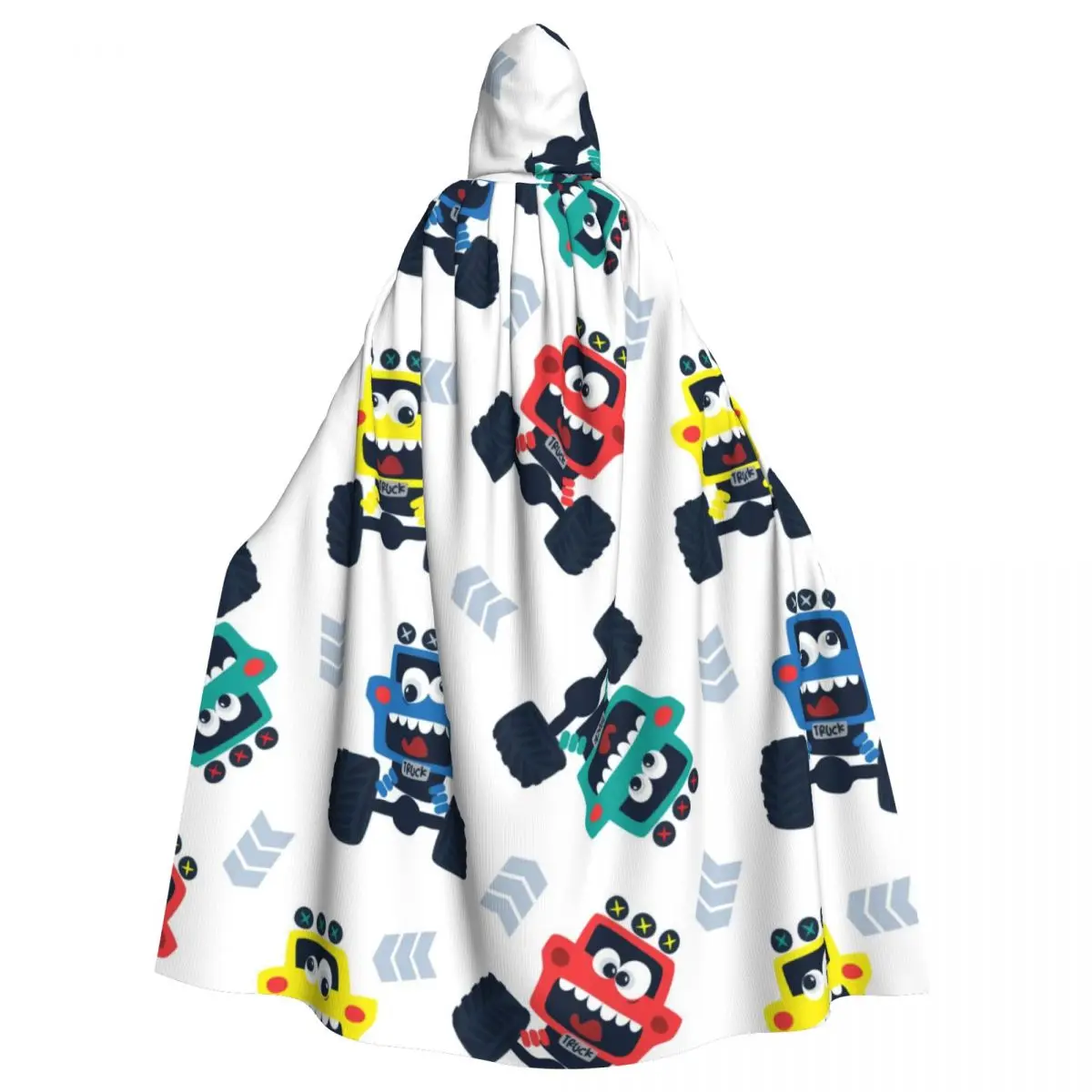 

Unisex Adult Funny Cartoon Cute Monster Trucks Cloak with Hood Long Witch Costume Cosplay