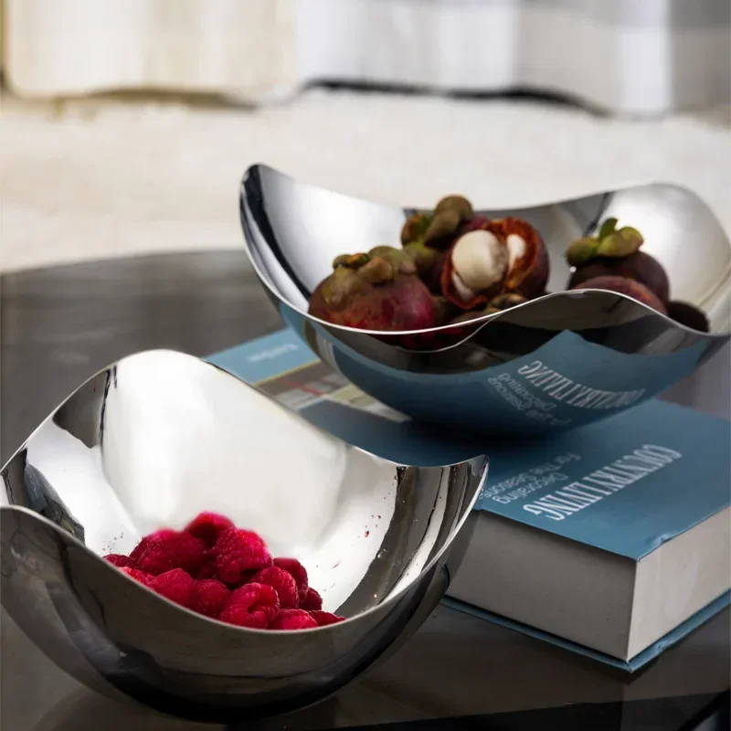 Большая сервировочная миска из нержавеющей стали металлическое блюдо поднос для