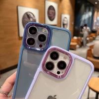 hard pc clear metal camera lens frame protective case for iphone 13 12 11 pro max x xr xs 7 8 plus cover shockproof cases coque