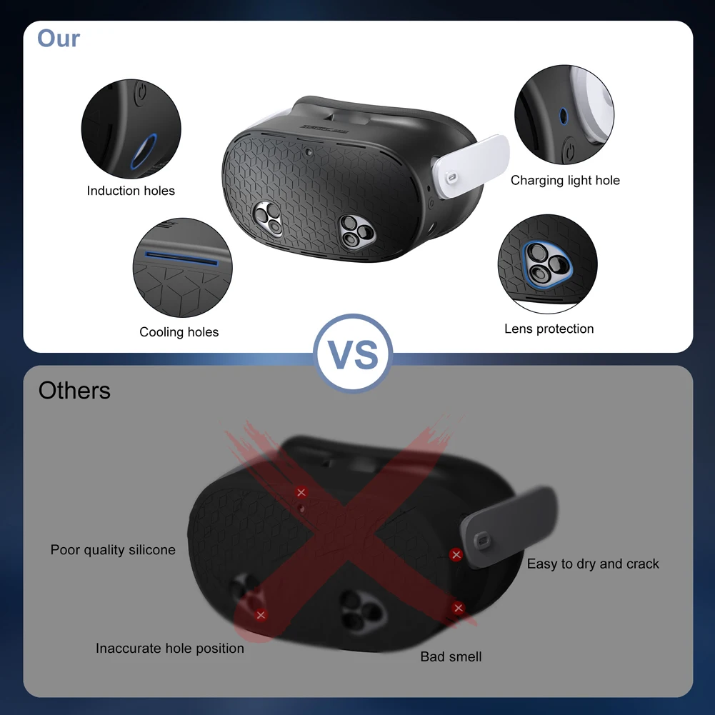 Силиконовый чехол для гарнитуры противоударный защитный VR от царапин Meta Quest 3S