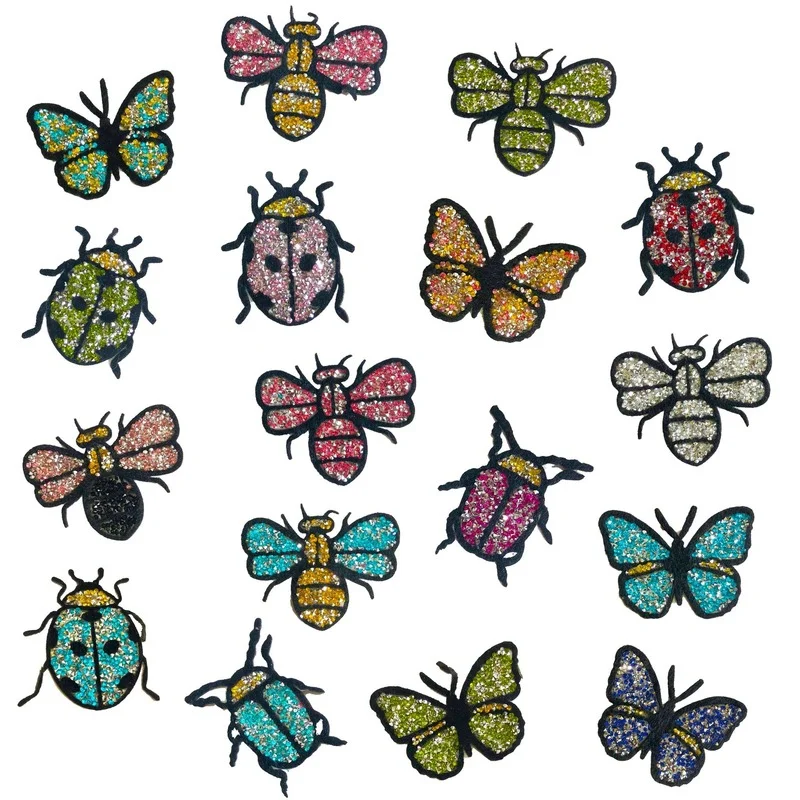 

Роскошные бусины со стразами 20 шт./лот, вышивка, нашивка в виде бабочки, пчелы, насекомого, украшение одежды, Швейные аксессуары, рукоделие, а...