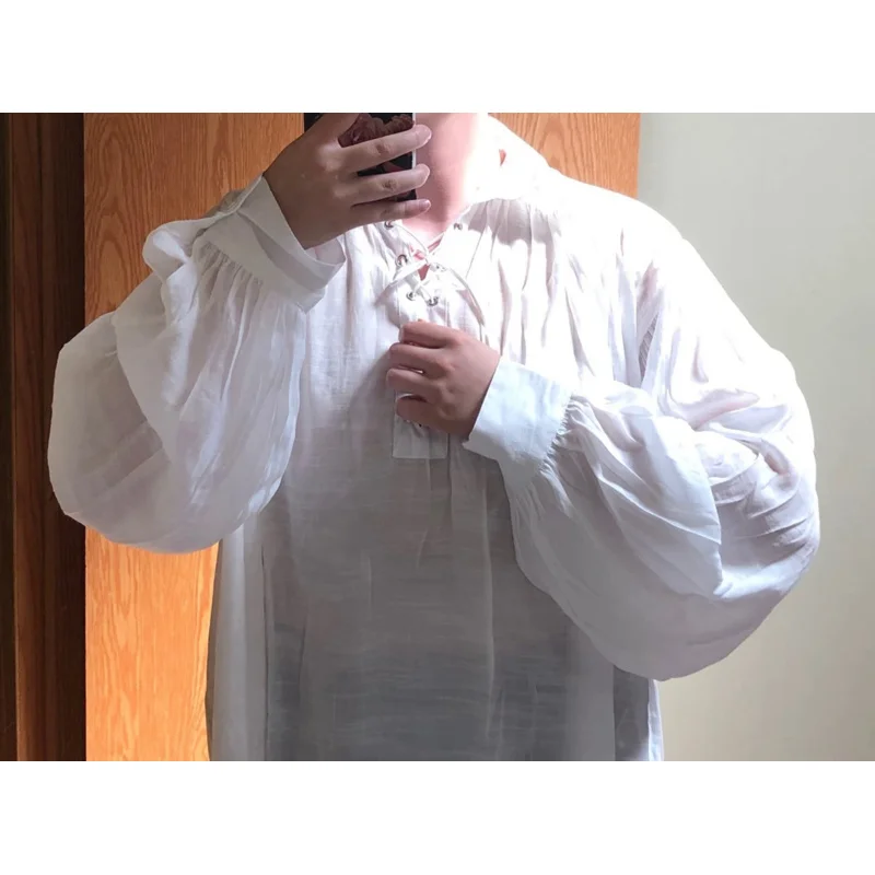 Рубашка Пиратская для мужчин и женщин винтажный костюм вампира косплея поэта