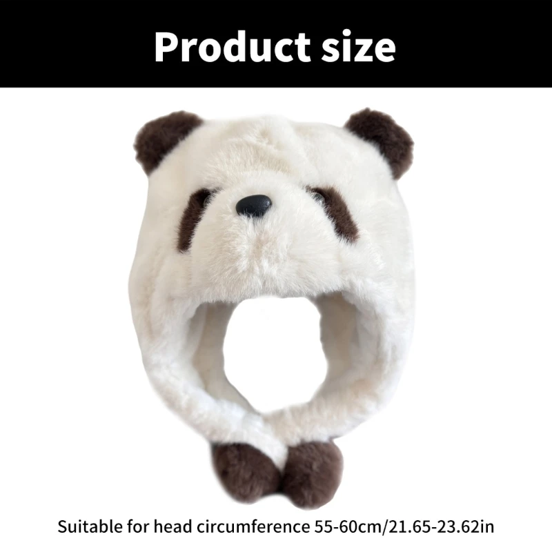 Мультяшная плюшевая шапка с пандой ветрозащитная теплая зимняя для альпинизма