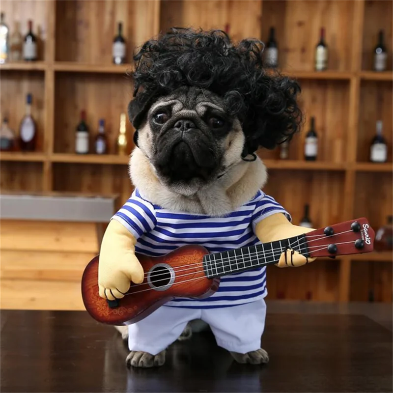 

Pet Halloween Costume Cat Dog Clothes with Funny Guitar Costume Suit Cosplay Clothing For Cat Cool Pet Clothes Suit For Cats Dog
