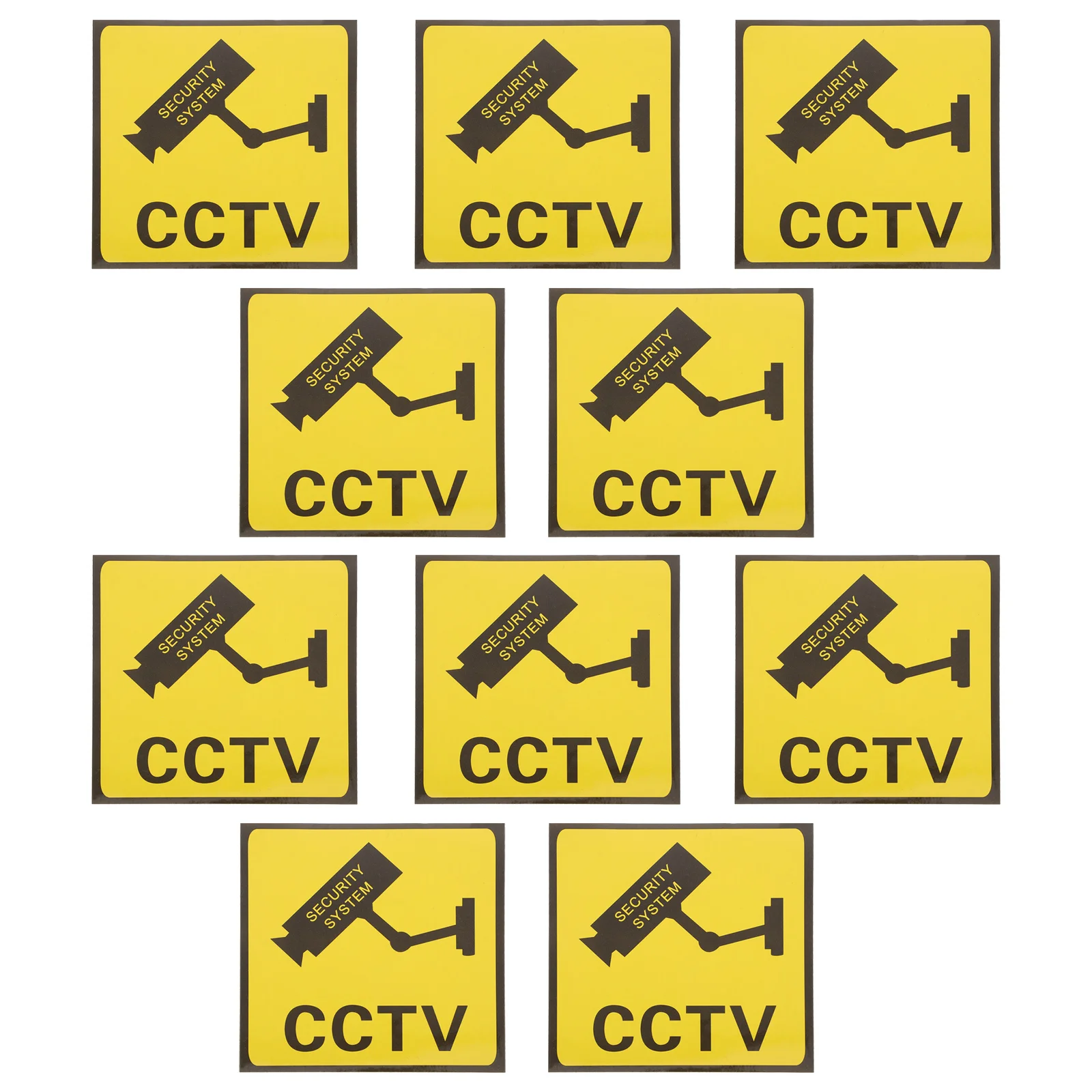 

10 Pcs Outdoor Monitor Warning Stickers Video Adhesive Signs Office