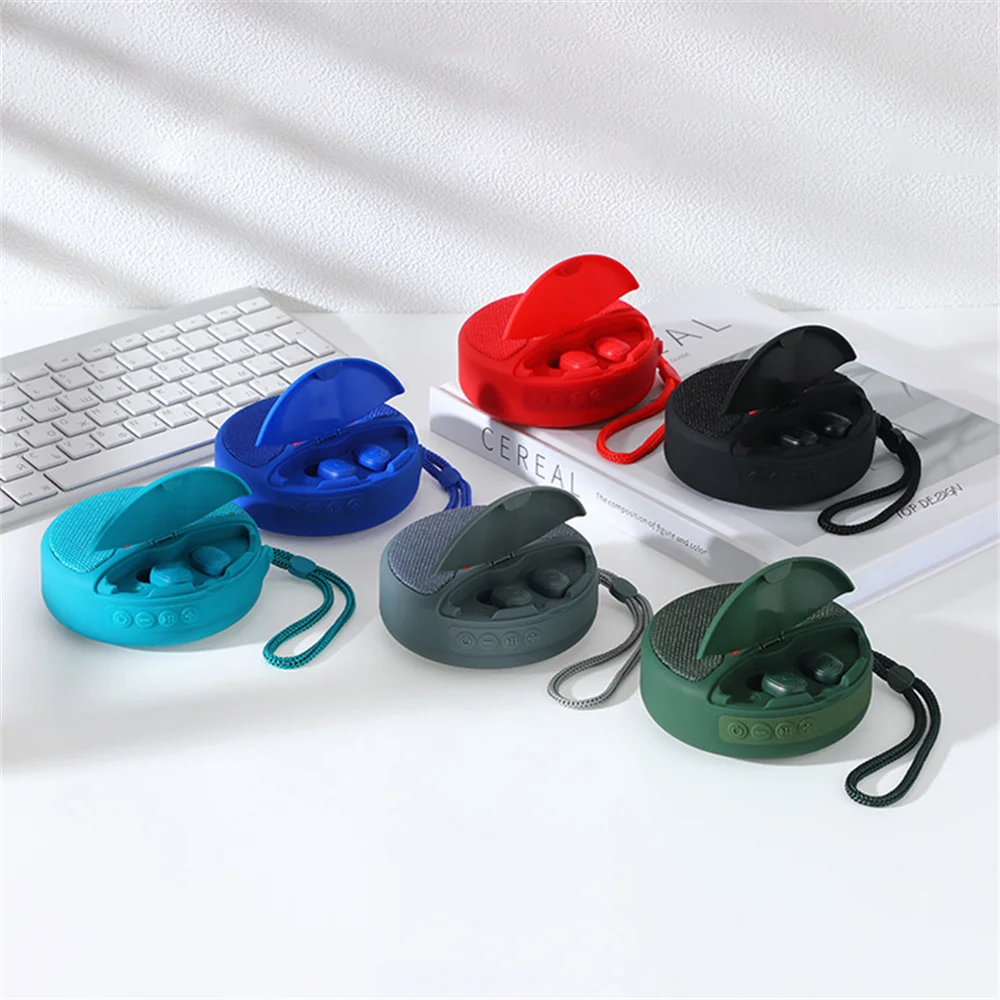 

Hands-free Bluetooth Headset Speaker In-ear Earphone Support Tf Card Fm Radio Stereo Sound Box Bluetooth 5.0 Speaker Headphone