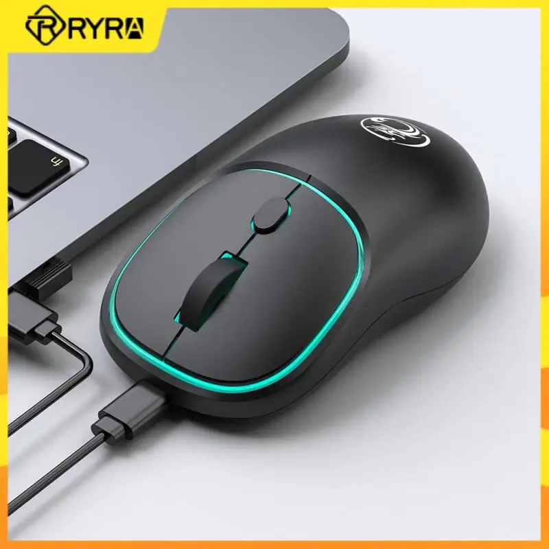 

RYRA Rechargeable Wireless Mouse Luminous Silent Dual-Mode Mice 2.4G USB Receiver For Business Laptop Desktop PC Home Office