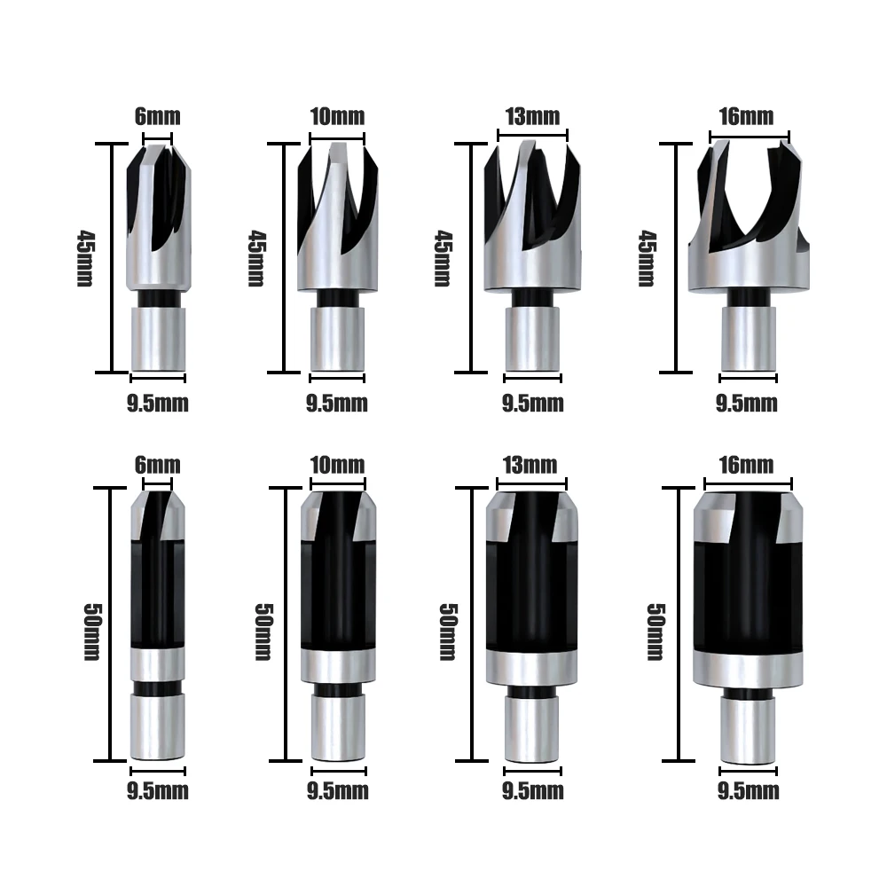 

8 Шт., Набор Сверл Для Деревообработки, Конусное Сверло С Круглым Хвостовиком, Пила Для Сверления По Дереву