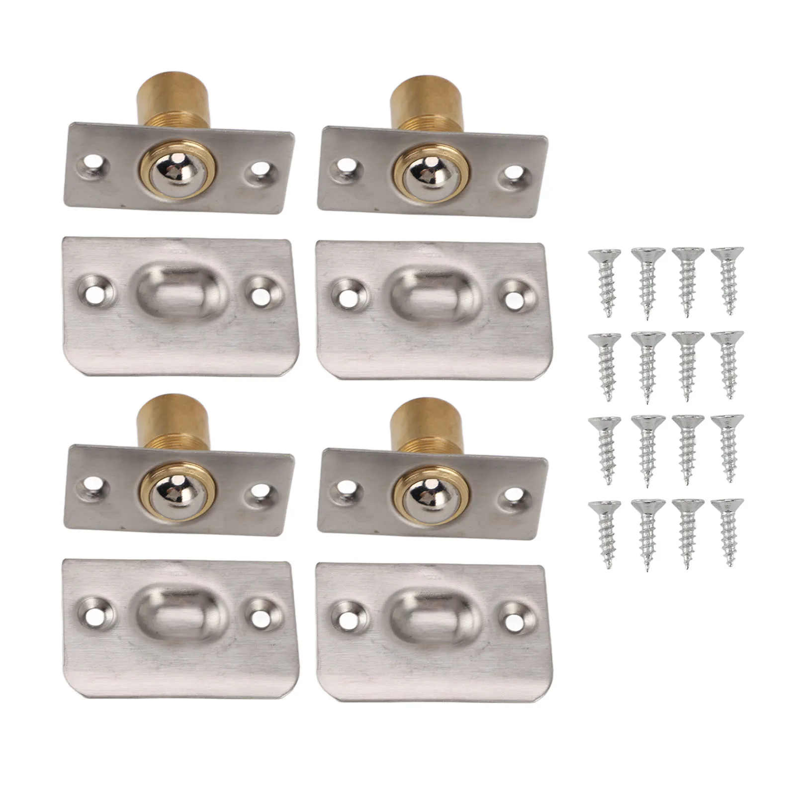 4pcs Door Ball Catch Solid Brass Adjustable Spring Closet Latch for Cabinet Pantry