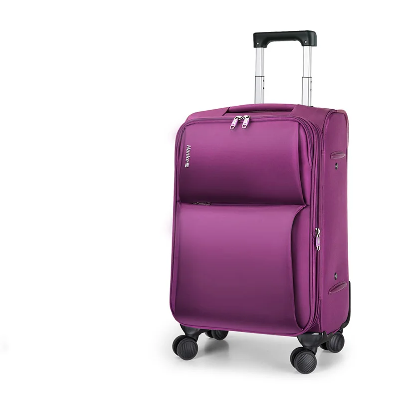 Hanke Expandable Soft Shell Suitcase Travel Trolley Case Mute Wheels TSA Lock Classic Design Waterproof Luggage Travel Suitcase