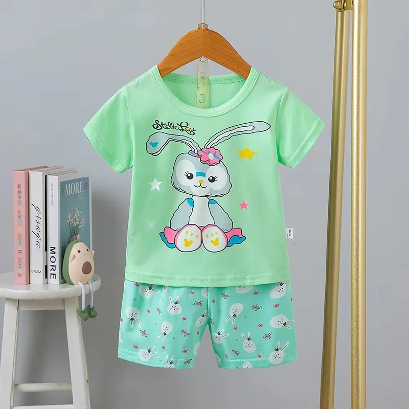 

Pajamas Kids Summer Clothes for Girls Sets Girl Clothing 1-3y Minnie Mouse Short Sleeved Shorts Disney Superzings New 2022 Year