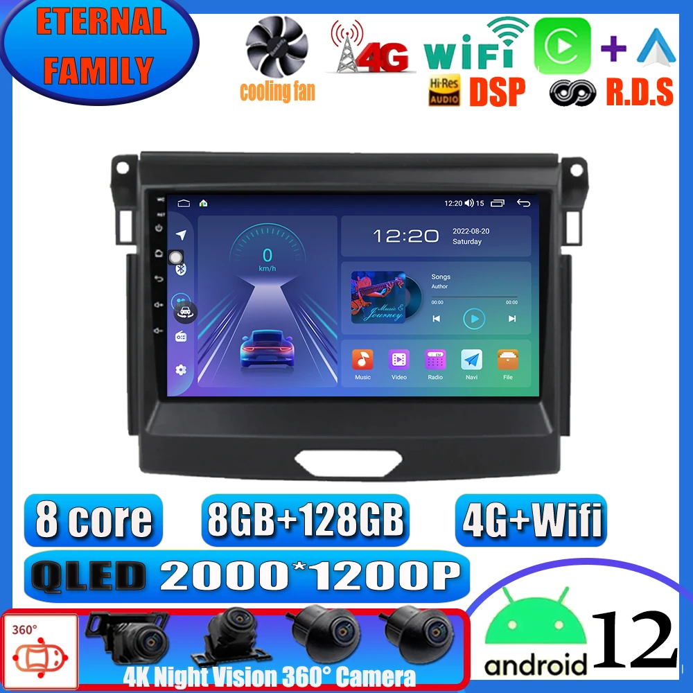 

Android 12 Carplay For Ford Ranger Everest T6 2016-2020 Car Radio Multimedia Video Player GPS Navigation Grey Frame default