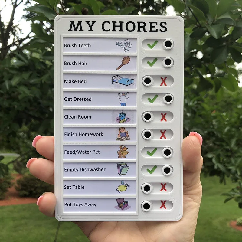 

Multi-purpose Wall Hanging Checklist Memo Boards Adjustable My Chores Checklist Board for RV Home Wall School Classroom