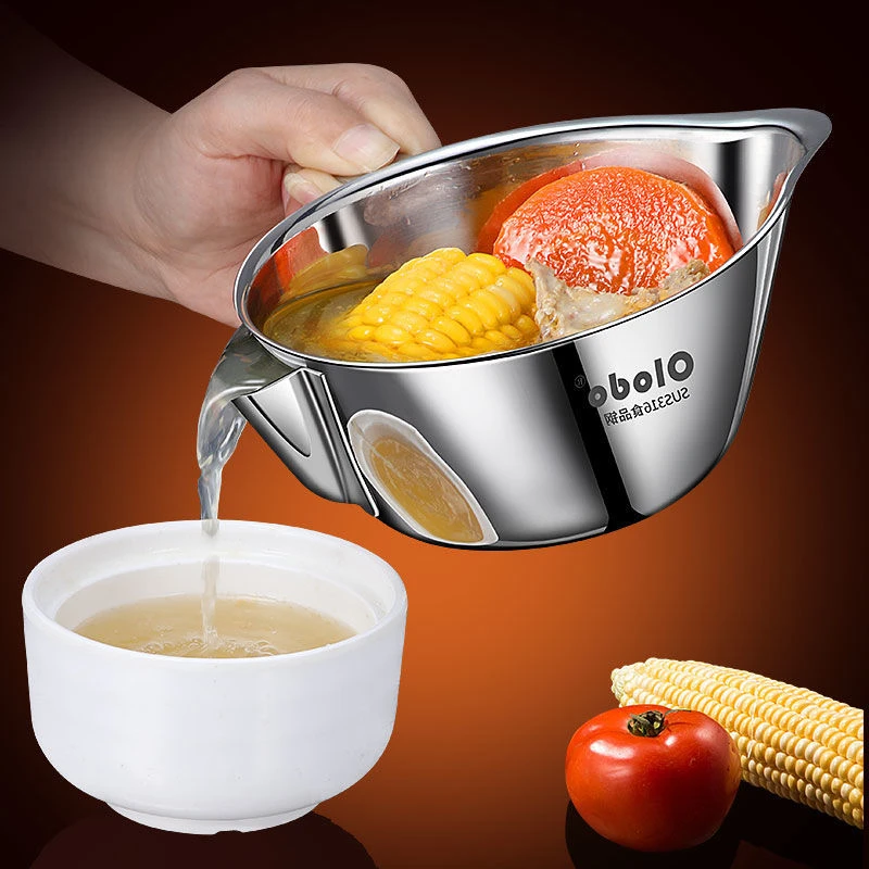 

Antibiosis 316 Stainless Steel Oiler Filter Strainer Bowls Gravy Oil Soup Fat Separator Grease Container Slimming Cooking Tools